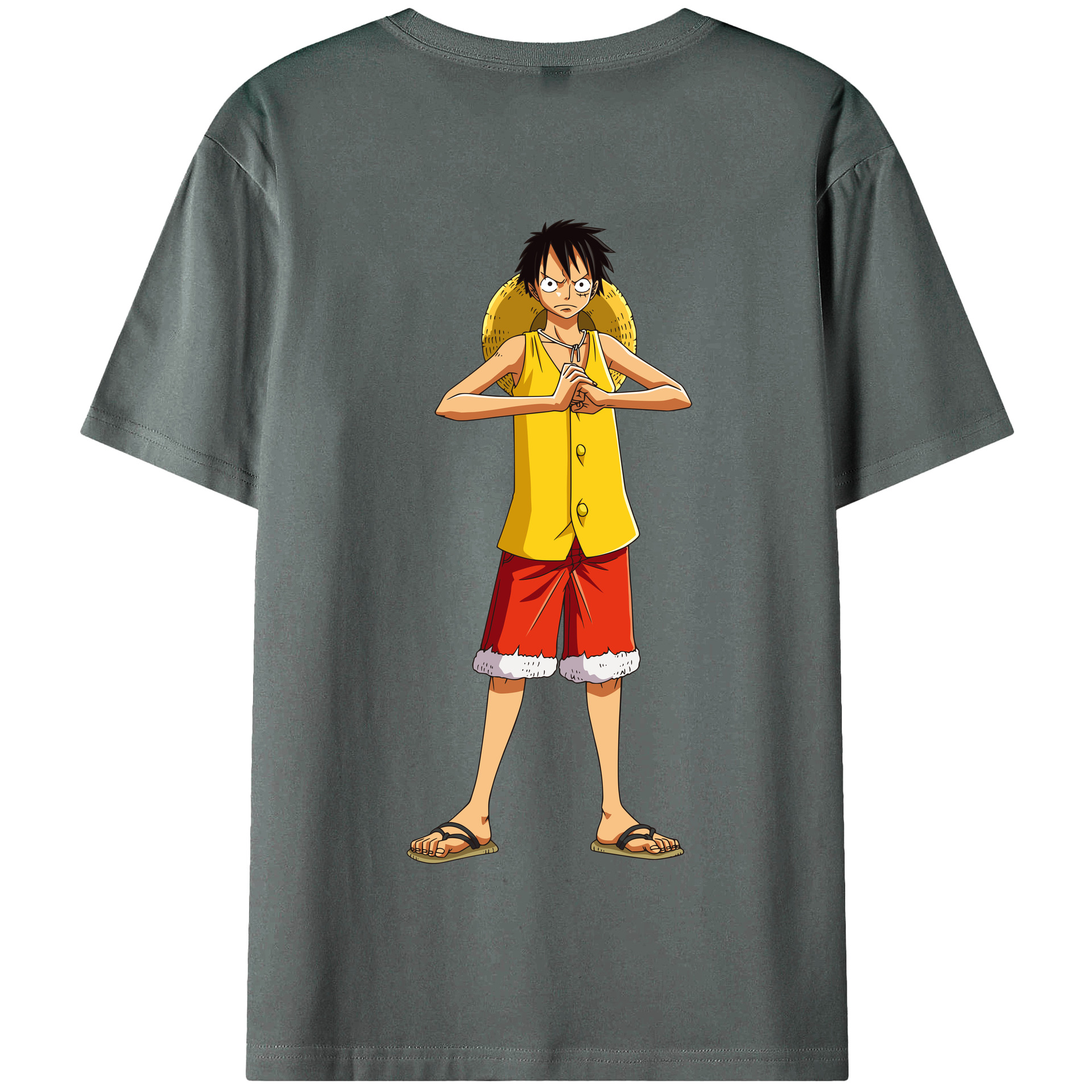 ワンピース モンキー・D・ルフィ ONE PIECE Monkey D. Luffy 綿100％半袖Tシャツ（背面プリント）